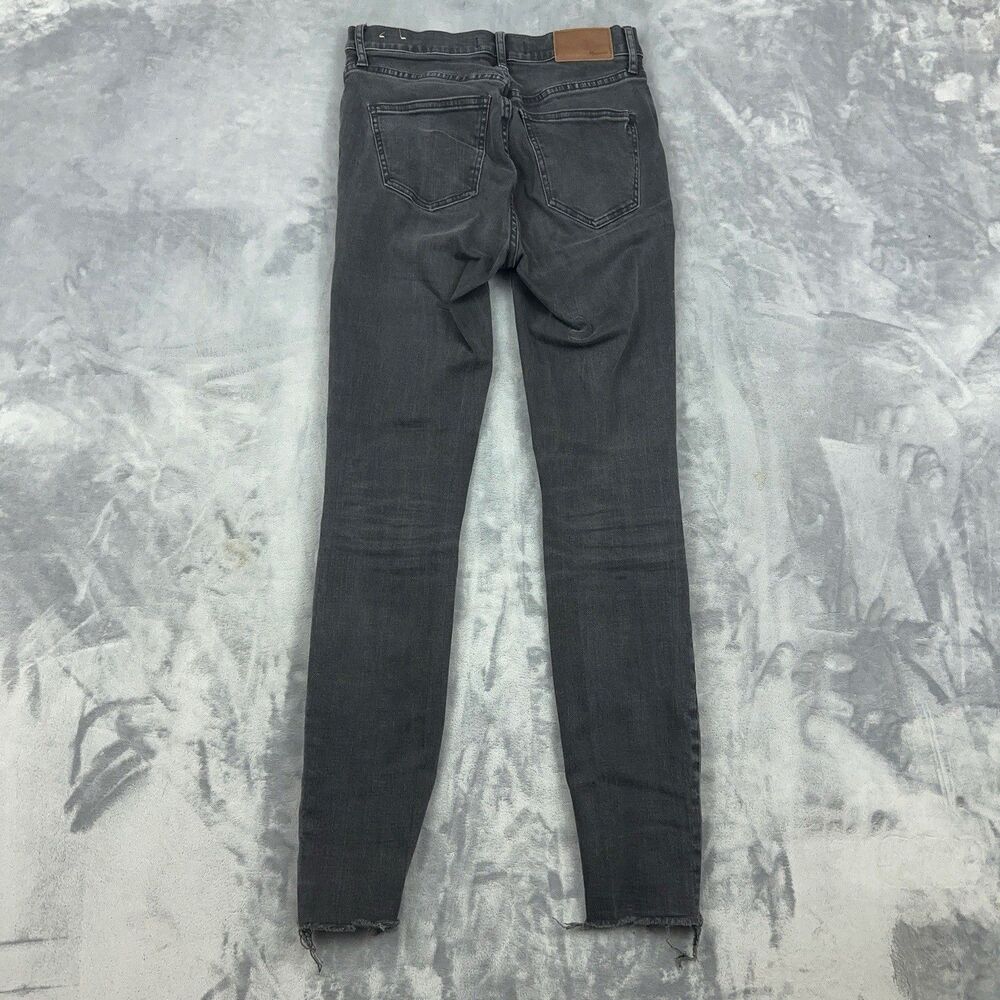 Madewell 9" High Riser Skinny Skinny Jeans Womens Sz 26 Black Distressed Raw Hem
